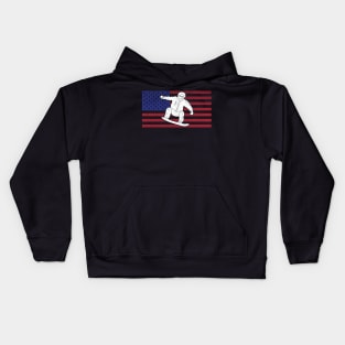 Awesome USA American Flag Snowboarder Gift Kids Hoodie